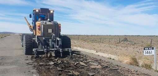 Inició los trabajos para la repavimentación en Ruta 40, Tamariscos - Facundo