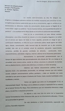 Los ciudadanos de Senguer piden una solución para la crisis energética.